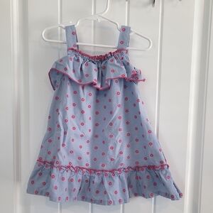 Blue and Pink Floral Kids Dress
